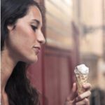 woman eating ice cream